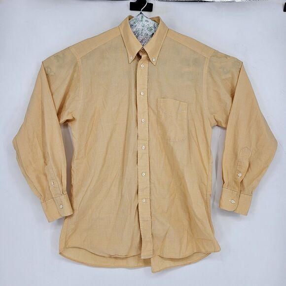 Vintage Gitman Bros Shirt Mens 16 35 Button Down Long Sleeve Orange Cotton USA - Picture 1 of 11